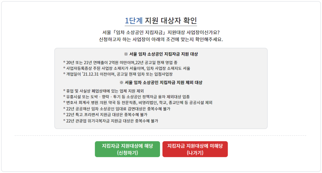 서울 임차 소상공인 지킴자금 지원 및 신청방법