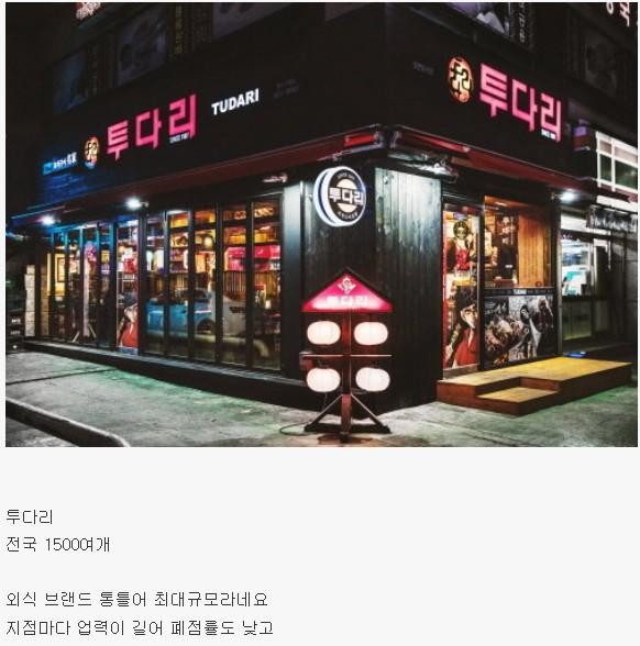 대한민국 최대규모 프렌차이즈 음식점