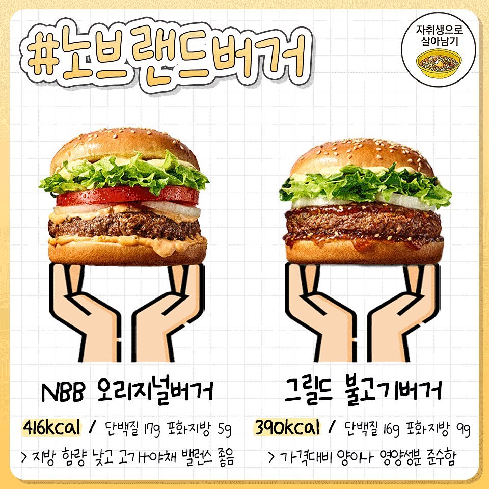 다이어트 하면서 먹어도 되는 브랜드별 햄버거 총정리